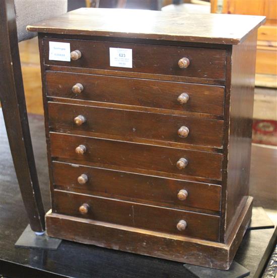 Small stained wood collectors chest